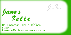 janos kelle business card